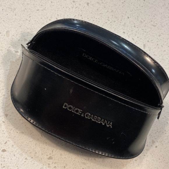 DOLCE & GABBANA D&G black sunglasses case clamshell zipper belt loop - Picture 4 of 5